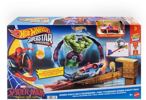 Hot Wheels Superstar Speeders Spider-Man & Hulk Smashdown