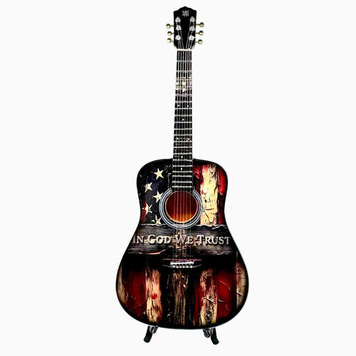 The Mini Axe - In God We Trust - Mini Guitar Replica Collectible