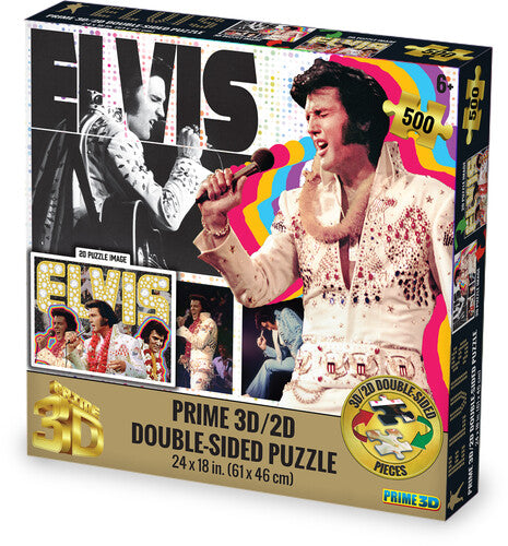 Elvis Presley contains 500pc 24x18 in 3D/2D Double-Sided Puzzle