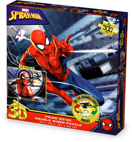 Marvel Spider-Man Spider-Verse Trio Web Shooting 500pc 24x18 in 3D/2D Double-Sided Puzzle