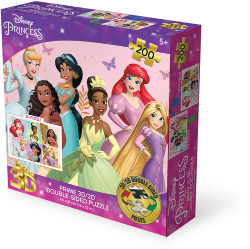 Disney Princess 6 Princesses 200pc 18x12 in 3D/2D Double-Sided Puzzle