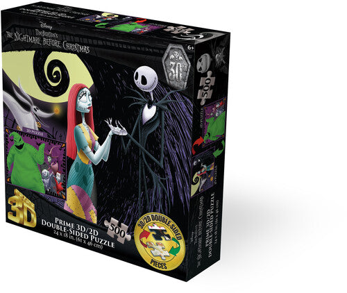 The Nightmare Before Christmas Jack, Sally, Zero, Oogie Boogie and Kids 500pc 24x18 in 3D/2D Double-Sided Puzzle