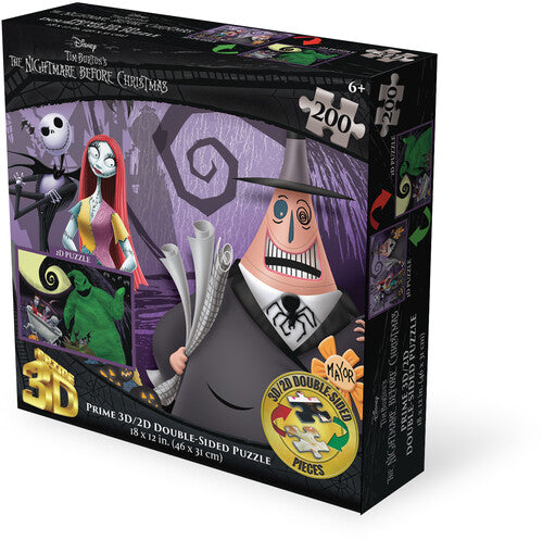 The Nightmare Before Christmas Jack, Sally, Mayor Oogie Boogie and Kids 200pc 18x12 in 3D/2D Double-Sided Puzzle