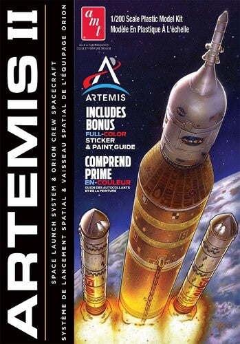 AMT Artemis II w/Sticker Space Launch System & Orion Crew Spacecraft 1/200 Scale Model Kit