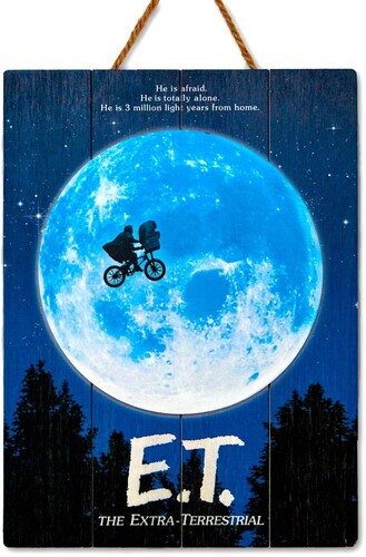 E.T. The Extra-Terrestrial - Woodart 3D - Moon 12"x16" Hanging Sign