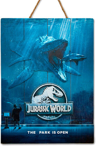 Jurrasic World - Woodart 3D - Mossasaurus 12"x16" Hanging Sign