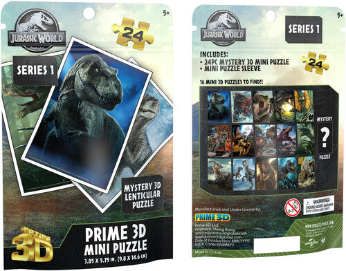 Jurassic World - 3D Lenticular Mystery Mini Blind Bag Puzzle 16 pc PDQ Display