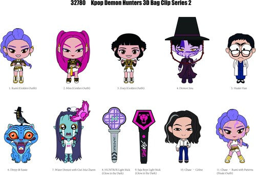 KPOP Demon Hunters Series2 3D Foam Bag Clip 24pc Blind Bag PDQ