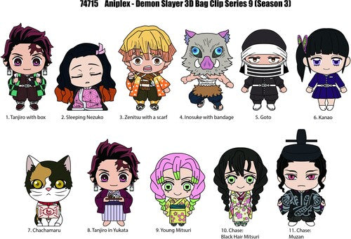 Demon Slayer Season 3 Series 9 3D Foam Bag Clip 24pc Blind Bag PDQ