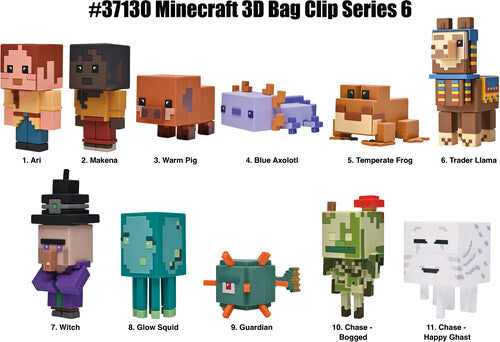 Minecraft Series 6 3D Foam Bag Clip 24pc Blind Bag PDQ