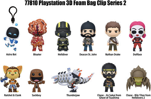 PlayStation Series 2 3D Foam Bag Clip 24pc Blind Bag PDQ