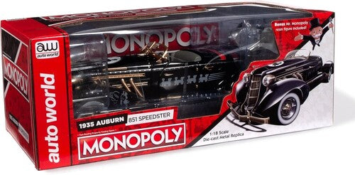 Auto World 1935 Auburn 851 Speedster Monopoly - Black w/Matte Gold 1/18 Scale Diecast