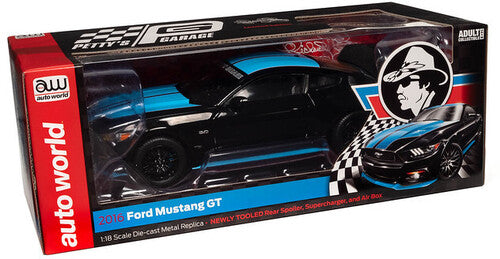 Auto World 2016 Ford Mustang Petty's Garage - Black 1/18 Scale Diecast