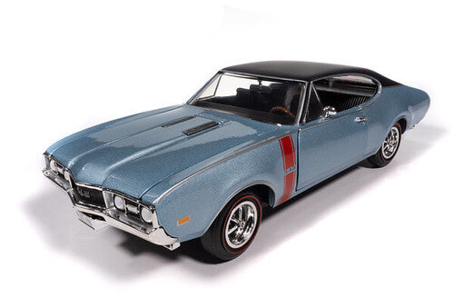 American Muscle 1968 Oldsmobile Holiday Coupe 442 Hemmings Muscle Machines - Code F Teal Frost 1/18 Scale Diecast