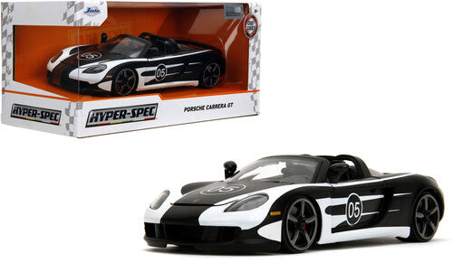 Hyper-Spec - 1:24 Porsche Carrera GT Die-Cast Car (Black & White)