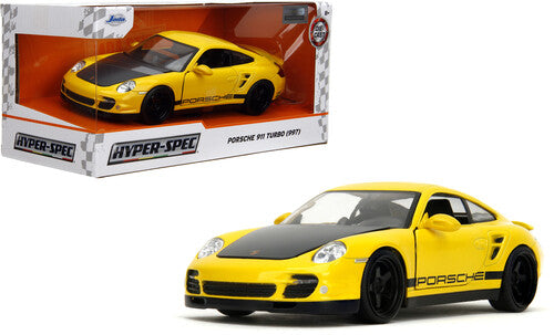 Hyper-Spec - 1:24 2007 Porsche 911 Turbo 997 Die-Cast Car (Yellow)