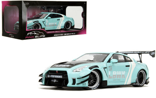 Pink Slips - 1:18 2020 Liberty Walk GT35 Type2 Nissan GTR R35 Diecast Car (Mint Green)