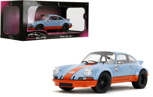 Pink Slips - 1:18 1973 Porsche 911 RSR Diecast Car (Blue/Orange)