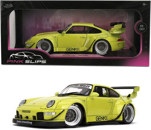 Pink Slips - 1:18 Porsche RWB Genki Diecast Car (Glossy Yellow)