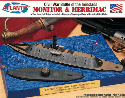 Civil War Battle of the Ironclads (March 9, 1862) - Monitor & Merrimack Diorama Set Model Kit