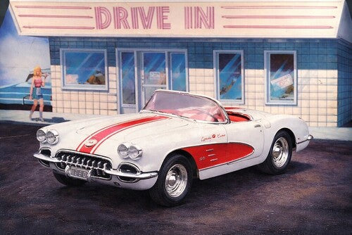 U.S. Route 66 - 1960 Chevrolet Corvette Convertible 1:25 Scale Model Kit