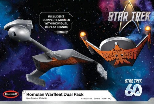 Star Trek The Original Series Romulan Warfleet Dual Pack Polar Lights Model Kit 1/1000 scale