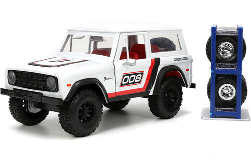 Just Trucks - 1:24 1973 Ford Bronco Hardtop Die-Cast Truck with Rack (White:008)