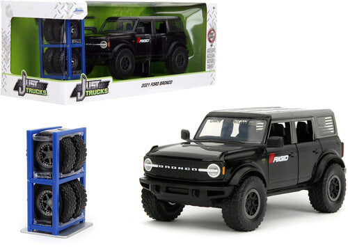 Just Trucks - 1:24 2021 Ford Bronco Die-Cast Truck with Rack (Black)