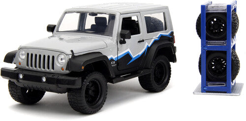 Just Trucks - 1:24 2007 Jeep Wrangler Hardtop Die-Cast Truck with Rack (Grey:Black)