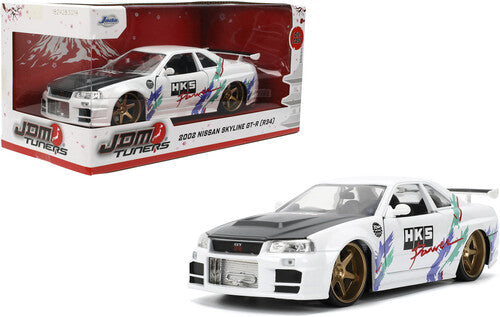 JDM Tuners - 1:24 2002 Nissan Skyline GT-R R34 Die-Cast Car (Glossy White)