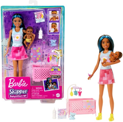 Barbie Skipper Babysitters Inc. Bedtime Baby Playset, Latina