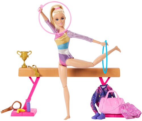 Barbie You Can Be Anything Barbie Gymnastics Playset with Blonde Doll