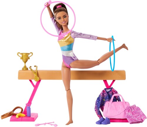 Barbie You Can Be Anything Gymnastics Playset with Brunette Doll