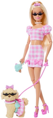 Barbie Twinning Looks Doll with Pet Dog, Blonde