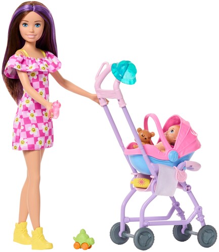 Barbie Skipper Babysitters Inc. Playset with 2 Dolls & Stroller, Brunette