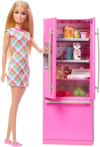 Barbie Kitchen Doll, Fridge & Accessories Set