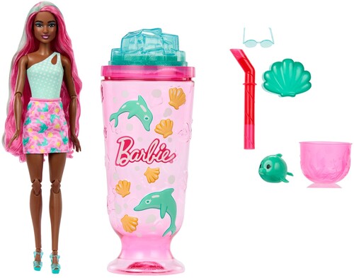 Barbie Pop Reveal Sea Slushy Series Dolphin Doll, Pet & Accessories (One Random Barbie Pop! Reveal per Transaction)
