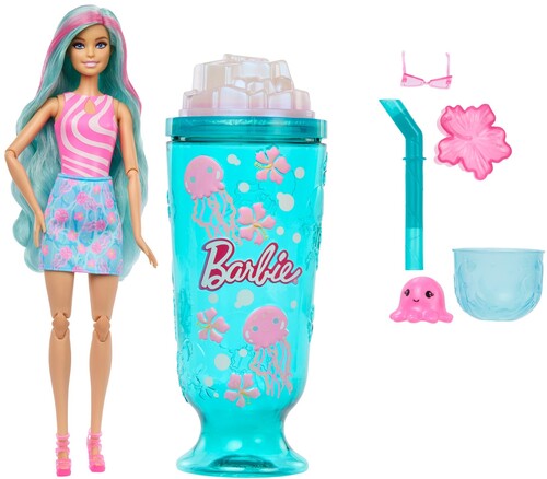 Barbie Pop Reveal Sea Slushy Series Jellyfish Doll, Pet & Accessories (One Random Barbie Pop! Reveal per Transaction)