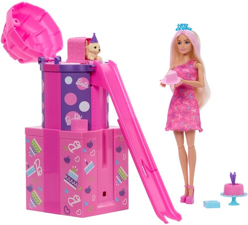 Barbie Rise & Surprise Birthday Doll & Pet Giftset