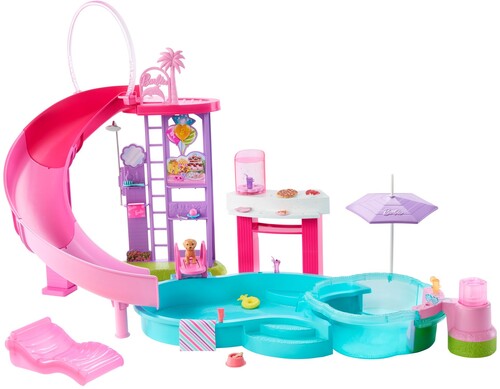 Barbie Dream Pool Playset With Slide & Hot Tub