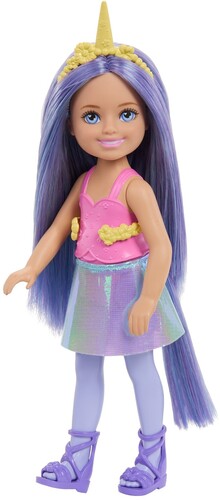 Barbie Chelsea Unicorn Small Doll with Purple Hair & Removable Tail