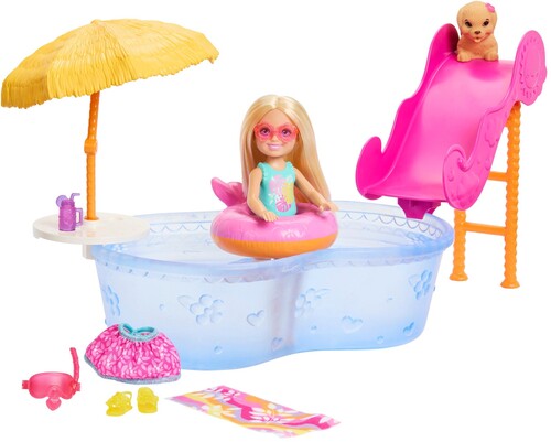 Barbie Summer Vacation Chelsea Pool Party Playset with Small Doll