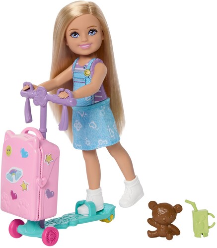 Barbie Club Chelsea Limitless Adventure Doll with Scooter & Suitcase
