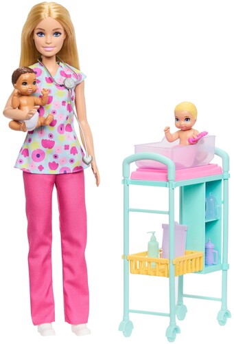 Barbie Careers Baby Doctor Playset with 3 Dolls, Blonde