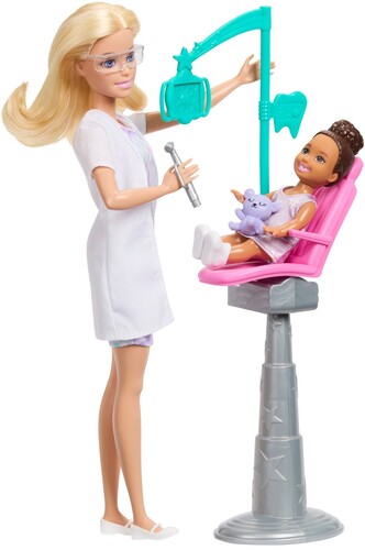 Barbie Careers Dentist Playset with 2 Dolls, Blonde
