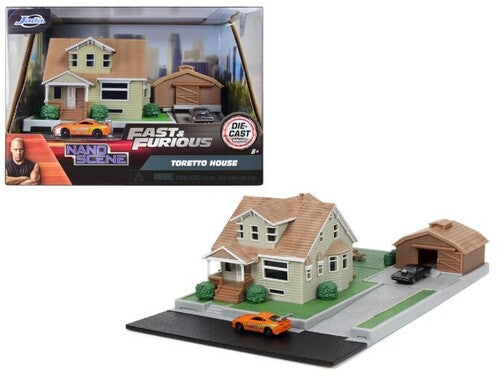 Fast & Furious - Nanoscene Hollywood Rides - Toretto House Diorama & 2 Die-Cast Vehicles