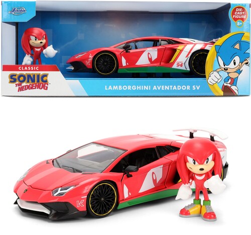 Sonic the Hedgehog - Hollywood Rides - 1:24 Lamborghini Aventador SV Die-Cast Car & Knuckles Figure