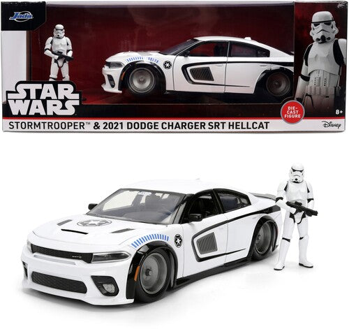 Star Wars - Hollywood Rides - 1:24 2021 Dodge Charger SRT Hellcat Die-Cast Car & Stormtrooper Figure