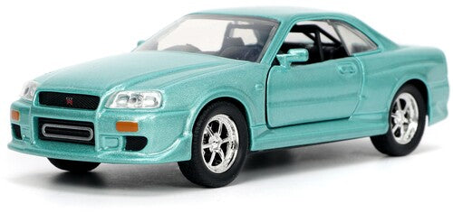 Fast & Furious - 1:32 Brian's 2002 Nissan Skyline GT-R R34 Die-Cast Car (Blue Green)