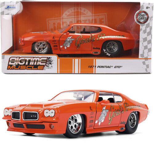 Big Time Muscle - 1:24 1971 Pontiac GTO Orange Die-Cast Car